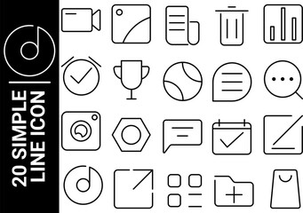 simple line icon, black and white