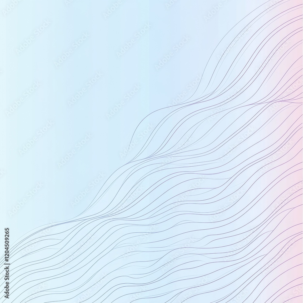 Poster Soft waves of color creating a gentle, abstract background for artistic design and creative projects. Generative AI