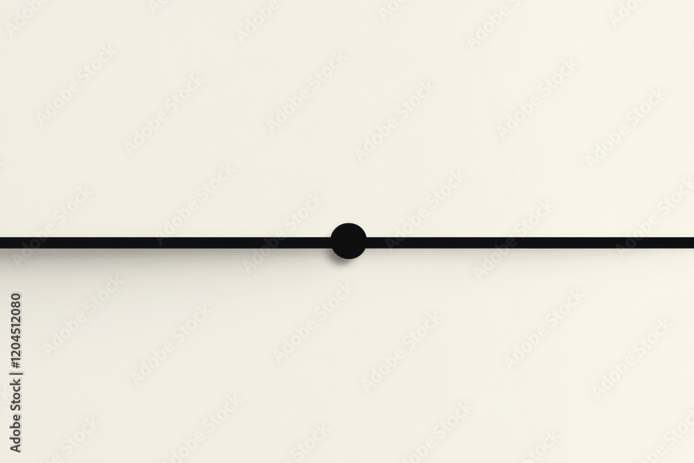 Poster Minimalist design features a thin black line with a centered circle against a neutral background in a modern setting. Generative AI