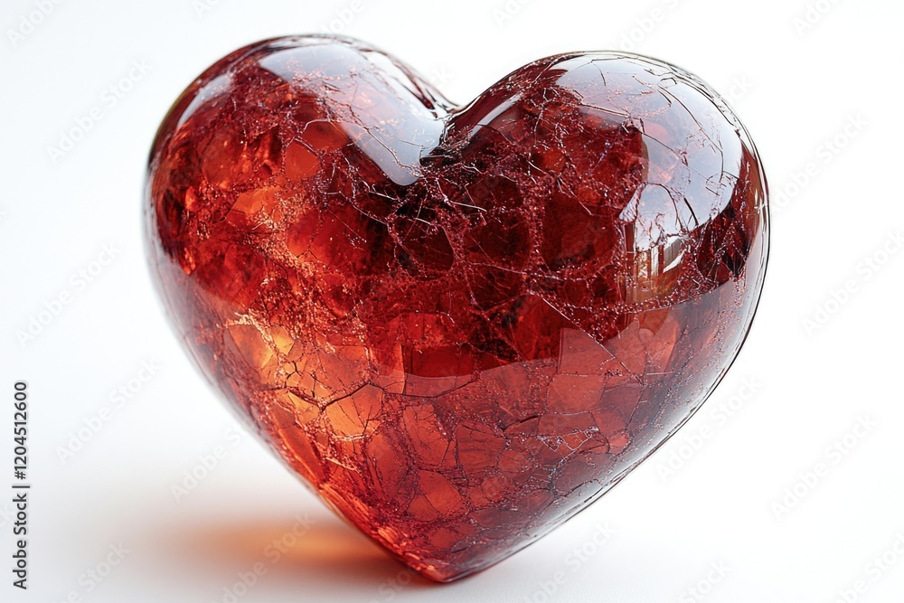 Aufkleber a red heart shaped object on a white surface