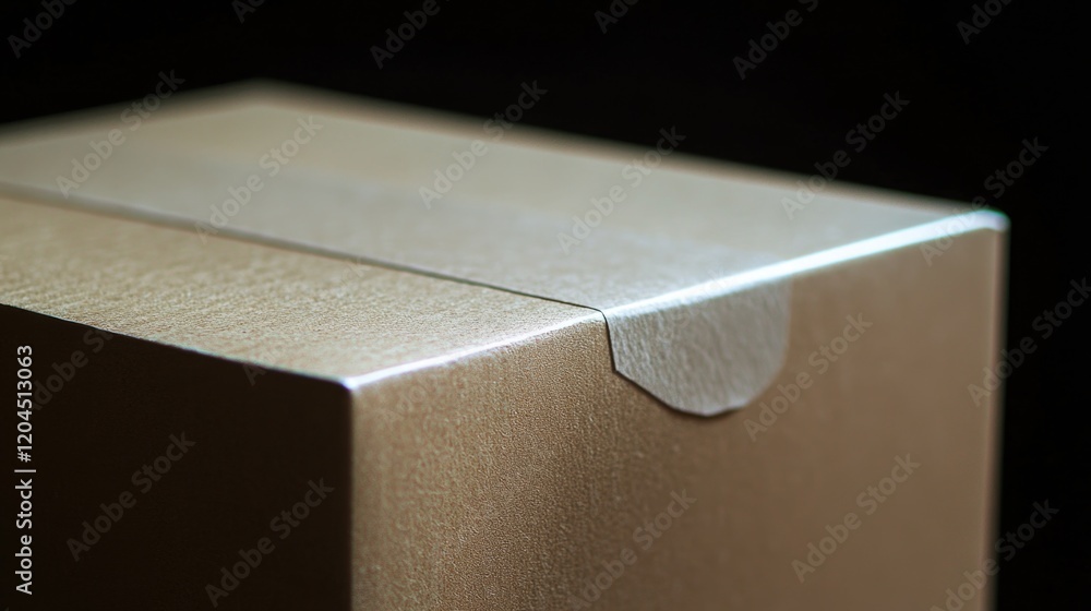Poster a close-up view of a box sitting on a table, waiting to be opened or examined
