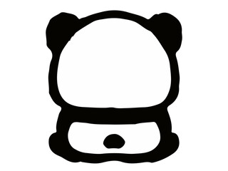 後ろ姿のかわいいパンダの落書き風イラスト素材