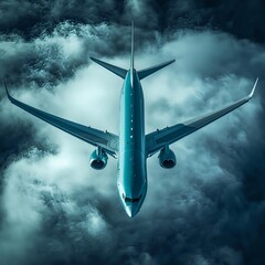 Obraz premium A plane at the airport that the picture will be in daylight and that the plane is aqua color