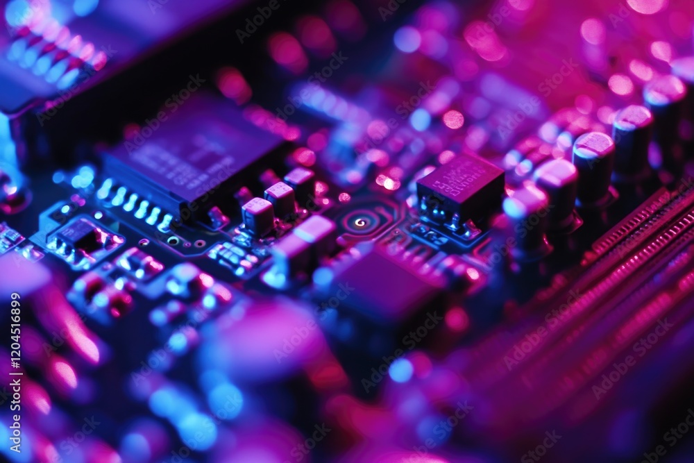 Aufkleber a detailed view of a computer motherboard with various components and wires