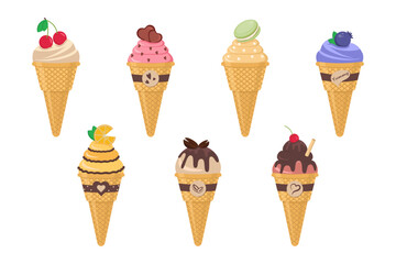 Delicious ice cream. Dessert vector illustration design