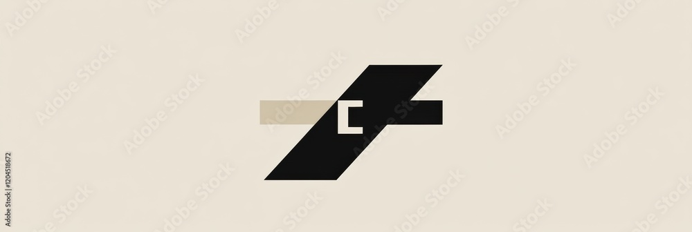 Poster Abstract geometric design with contrasting black and beige shapes and a subtle cross element centered in the composition. Generative AI