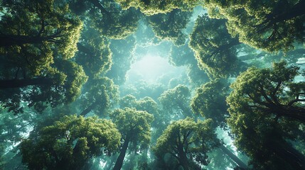 Naklejka premium Sustainability means attaining net zero carbon levels and fostering forest ecosystems, preserving nature, and supporting diverse forms of life.