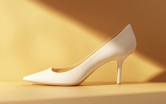 white and gold high heels