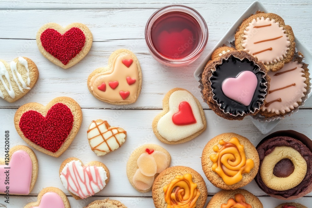 Poster a variety of cookies displayed on a table, ideal for use in food and cooking related content