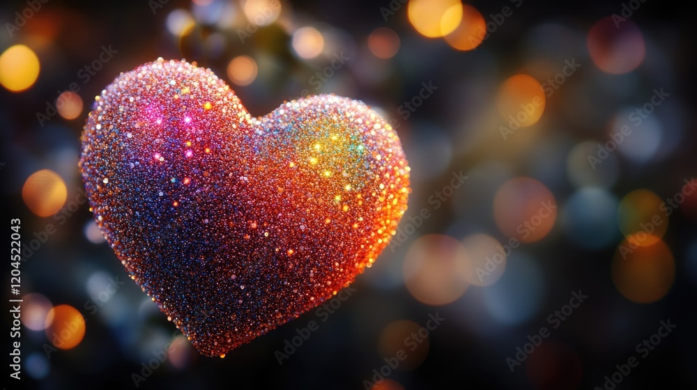 Poster a heart shaped object with a blurred background