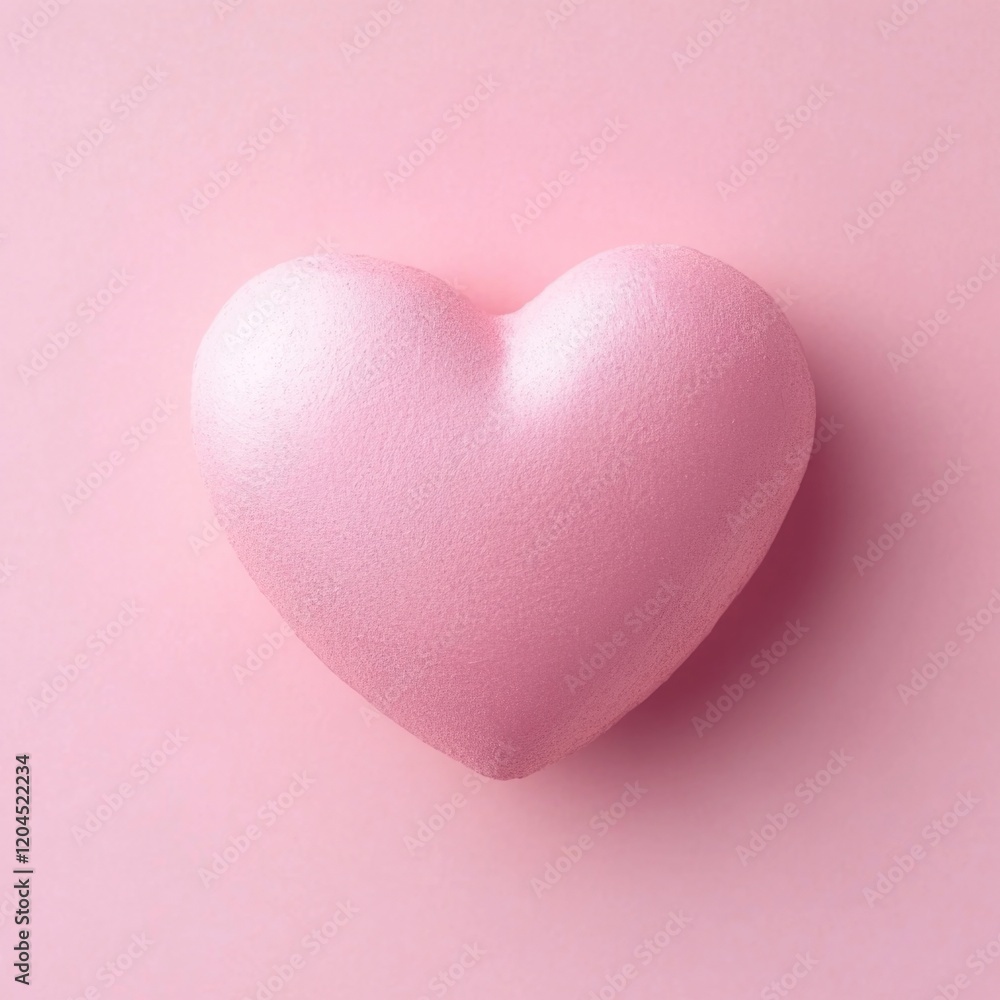 Poster a pink heart-shaped object sits on a pink surface, ready for use in your designs