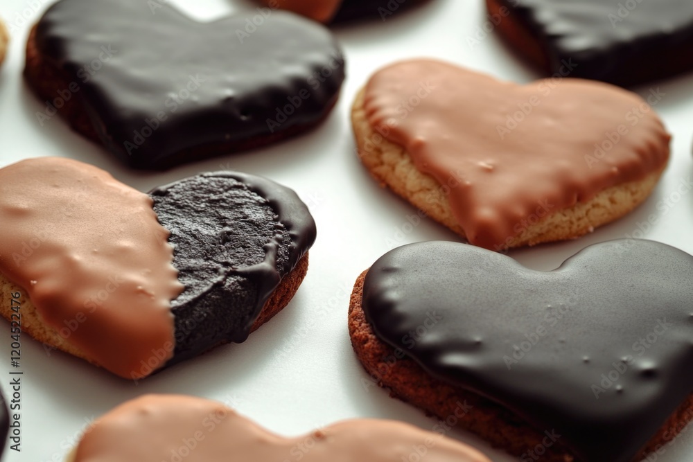 Poster a plate of freshly baked cookies with rich chocolate frosting, perfect for snacking or serving at a 