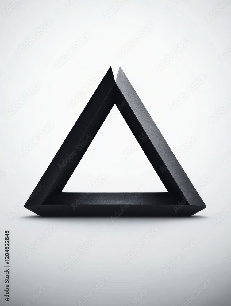 Aufkleber three dimensional black triangular shape creating a striking visual effect on a clean surface. gener