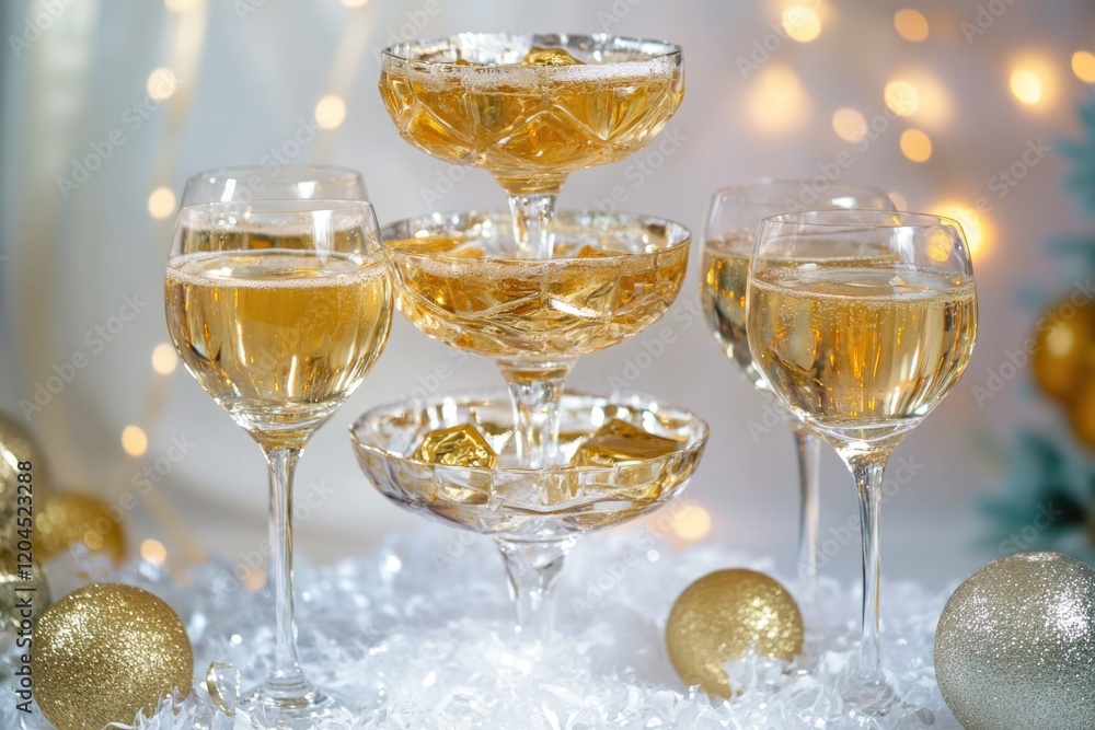 Poster a set of wine glasses placed on a table, ready for use