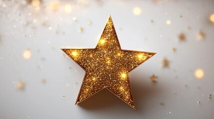 illustration of a bright yellow star isolated on white color.