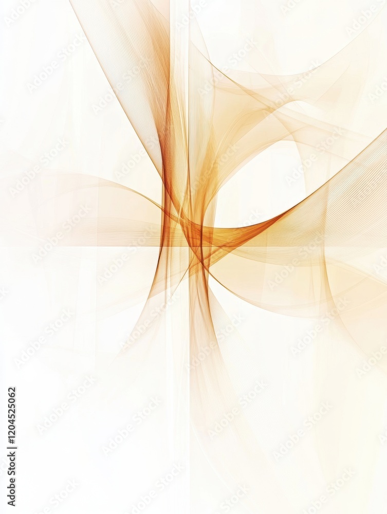 Poster abstract digital artwork featuring flowing lines and warm colors in a minimalist style with soft tex
