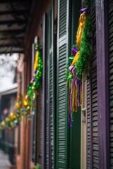 Decorated shutters on a row, suitable for interior or exterior use