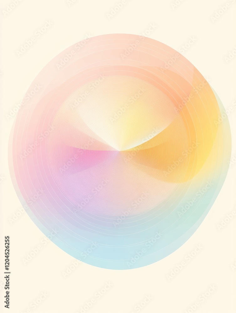 Leinwandbilder soft pastel abstract circle artwork with gentle color transitions on light background. generative ai
