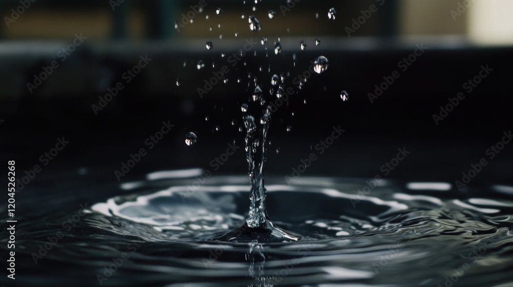 Poster a close-up shot of a single drop of water