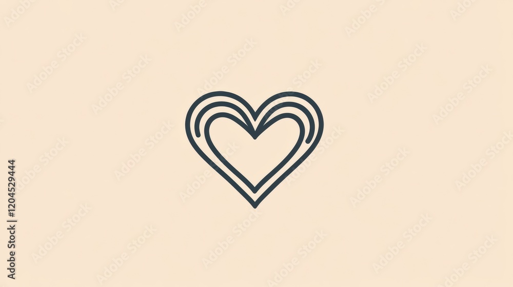Aufkleber heart symbol with modern design on a light background, representing love and connection in contempor