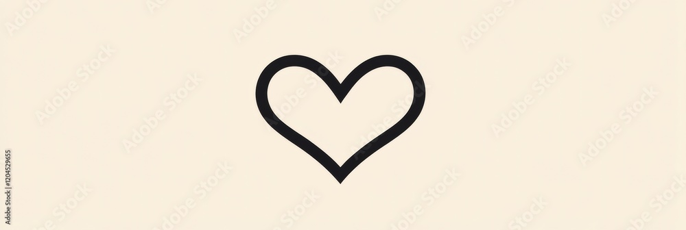Fototapete simple heart shape symbol on a muted background representing love and affection in minimalist design