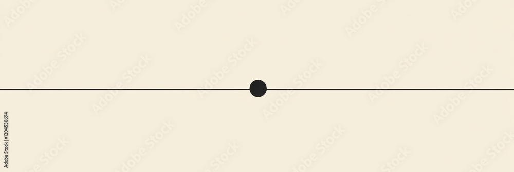 Fototapete minimalist design featuring a central black dot on a light background with a horizontal line extendi