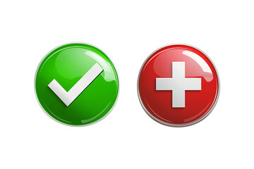 Fototapeta premium 3D Check and Cross marks isolated on white background Yes or no Can be used for many purposes Trendy and modern vector in 3d style