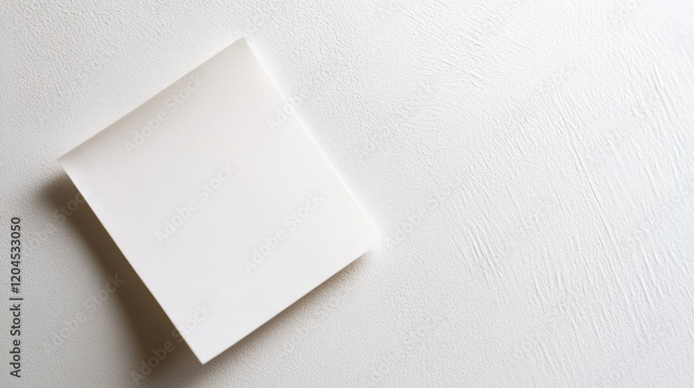 Poster A simple still life image of a piece of white paper resting on a table