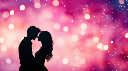 Two hearts entwined, enjoying a serene moment, with soft hues creating a dreamy backdrop for their love.