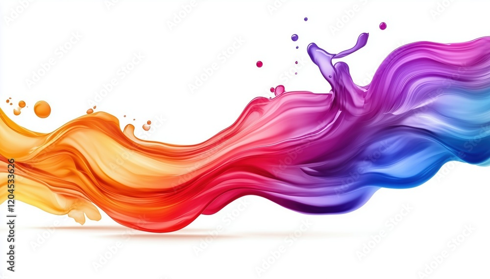Poster fluid shapes with full gradient in liquid elements of chameleon palette. abstract bright multi-color