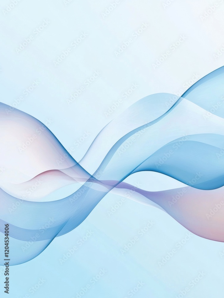 Poster Swirling waves of blue and pink create a calming abstract background suitable for various design projects. Generative AI