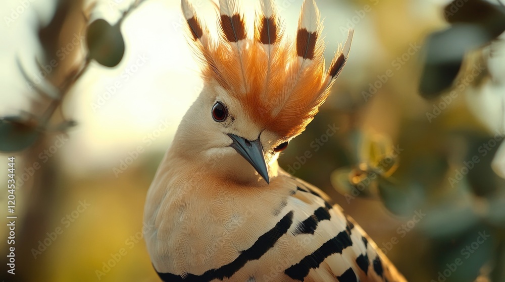 Aufkleber a close-up shot of a bird perched on a tree branch, with leaves and branches surrounding it