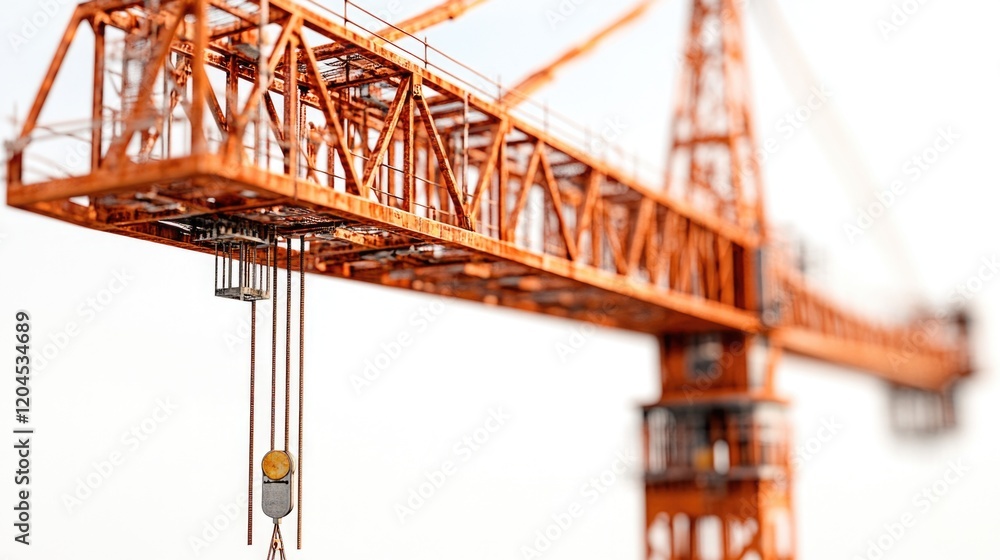Poster a close-up shot of a crane on a building, perfect for architectural or construction-related projects