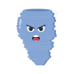 Doodle angry typhoon tornado cartoon character