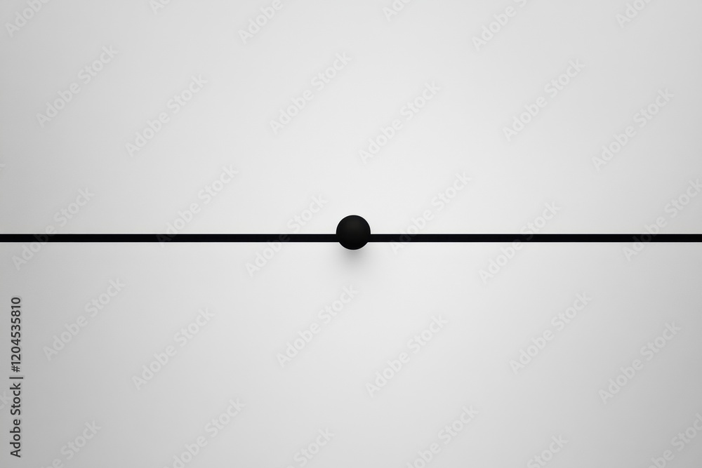 Poster simple black sphere surrounded by a thin line on a minimalistic white background creating a modern a