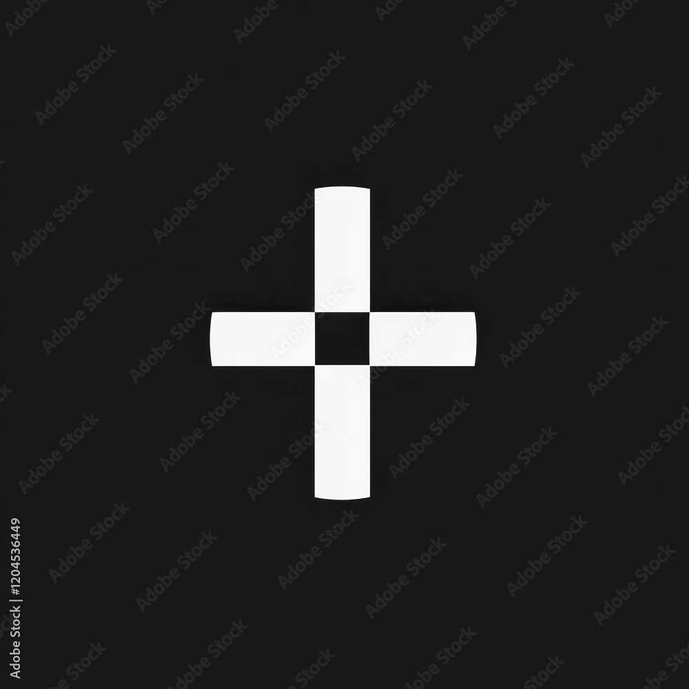 Leinwandbilder minimalist black and white design featuring a plus symbol on a solid background created for modern a
