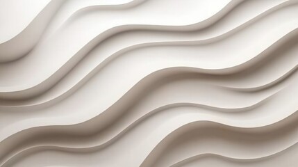 Obraz premium Textured wall design featuring flowing wave patterns in neutral tones for modern interior decor. Generative AI