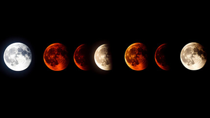 Stunning lunar eclipse photography: night sky celestial event. Lunar Eclipse. Illustration