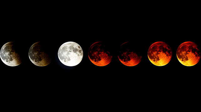 Stunning lunar eclipse photography: night sky celestial event. Lunar Eclipse. Illustration