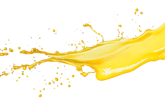 Vibrant Yellow Liquid Splashing Dynamically on Black Background