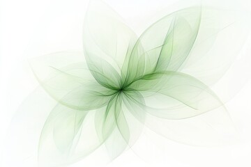 Soft green abstract floral design with delicate layered petals and a serene background. Generative AI