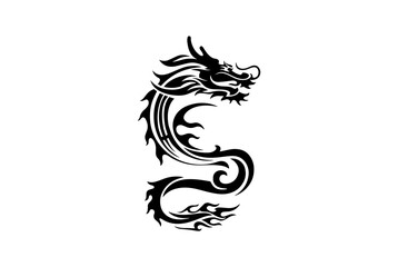 Letter S logo icon with dragon design vector illustration