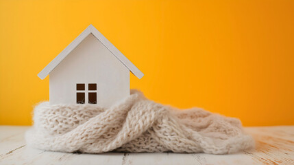Cozy Home in Winter with Warm Plaid Scarf and Knitted Blanket for Efficient Heating and Comfort