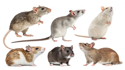 various rats isolated on transparent background