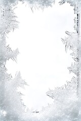 Obraz premium A frosty window with a clear blue sky visible behind, ideal for winter or cold weather themed projects