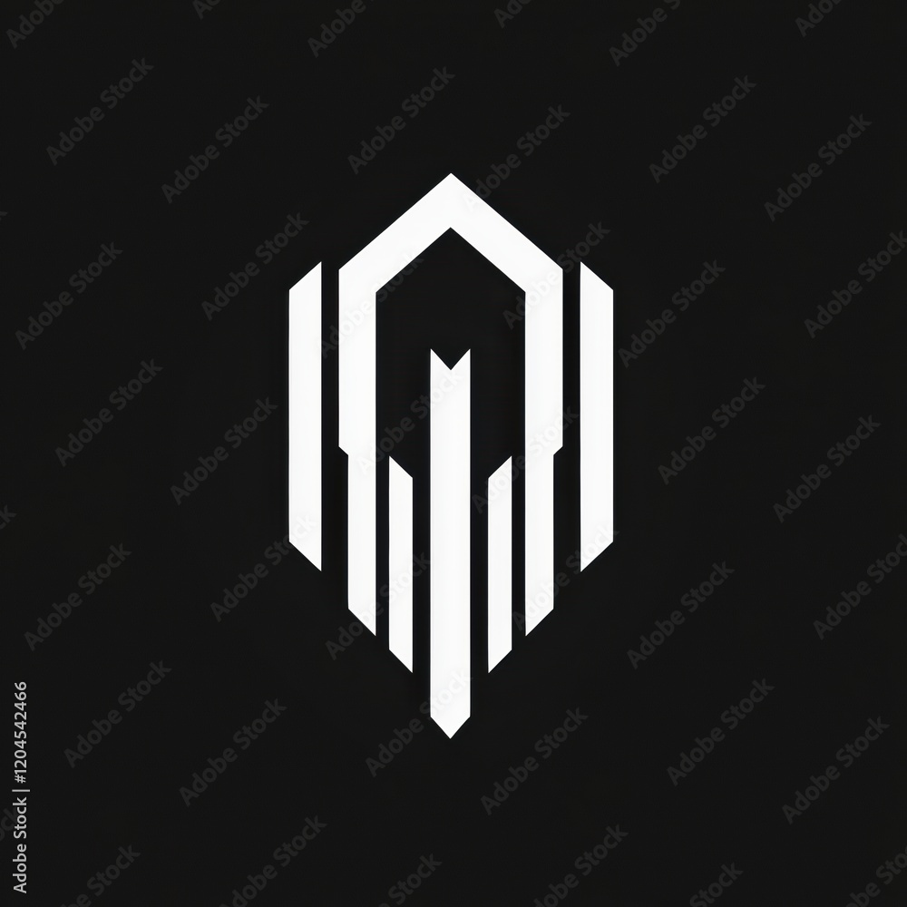 Leinwandbilder modern black and white geometric logo design featuring sharp lines and unique shapes. generative ai