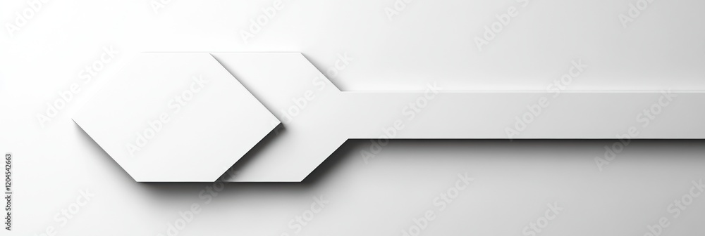 Aufkleber Abstract design featuring a hexagon and arrow shape on a white background for modern aesthetics. Generative AI