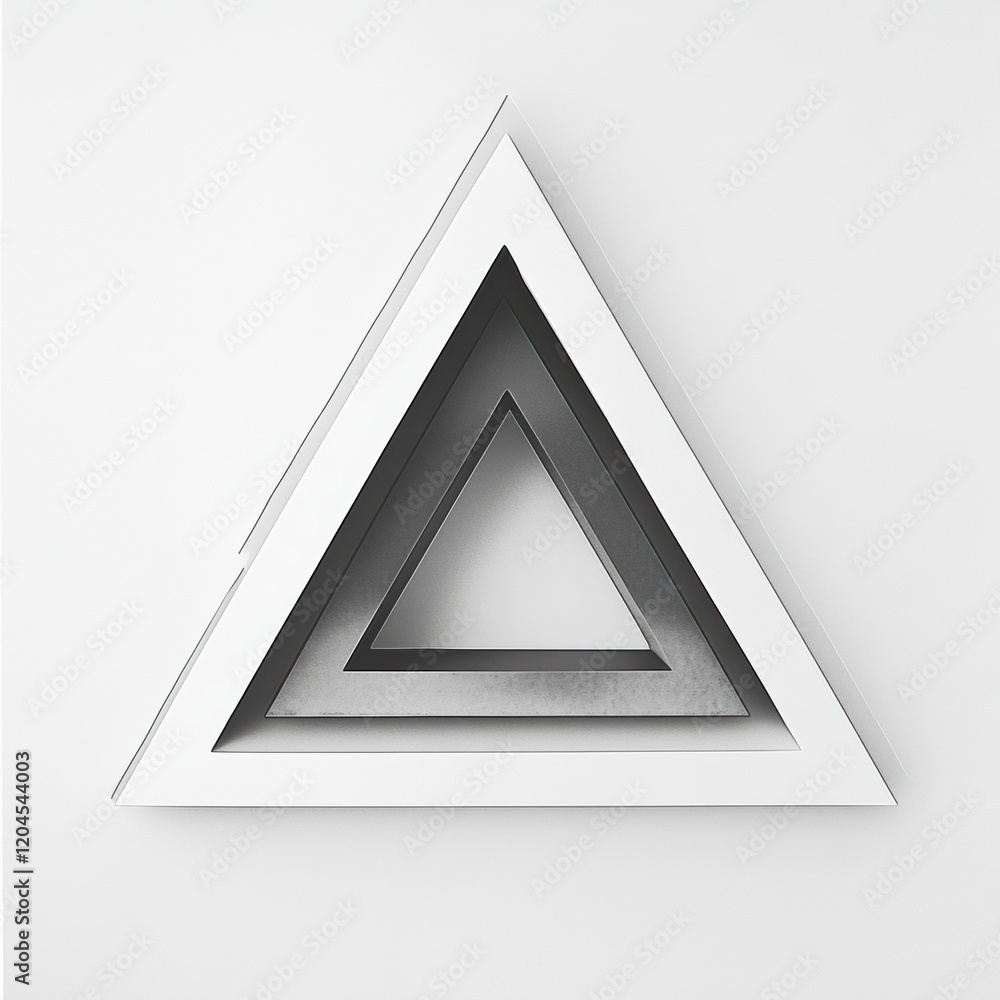 Leinwandbilder geometric design featuring layered triangles in a minimalist style against a white background. gener