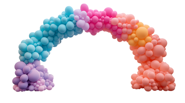 Pastel Rainbow Balloon Arch for Party Decoration