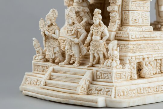 retablo maya tallado en piedra que representa la cultura antigua mexicana